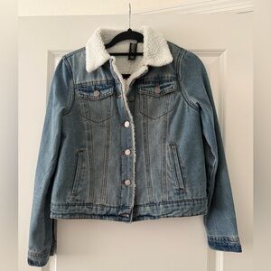 Francesca's Sherpa Denim Jacket (size S)